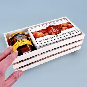 Assortiment gourmand ballotin gros morceaux marrons glacés