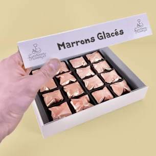 Coffret cartonné collection cadeau de 16 marrons glacés sous-vide