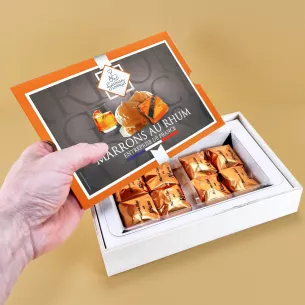 Coffret de 8 marrons au rhum