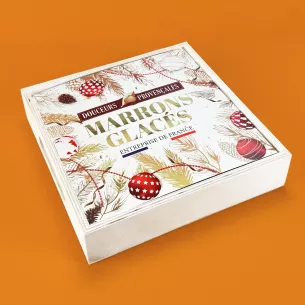 Coffret cadeau de Noël avec marrons glacés et spécialités provençales