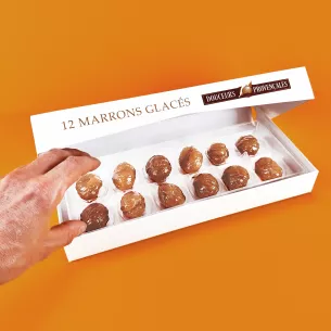 Marrons glacés artisanaux avec boîte métal - 160g