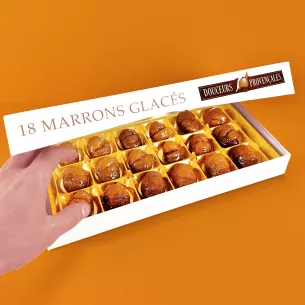Coffret cartonné douceurs provençale 18 marrons