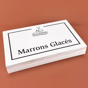 Coffret en bois avec 18 marrons glacés sous vide