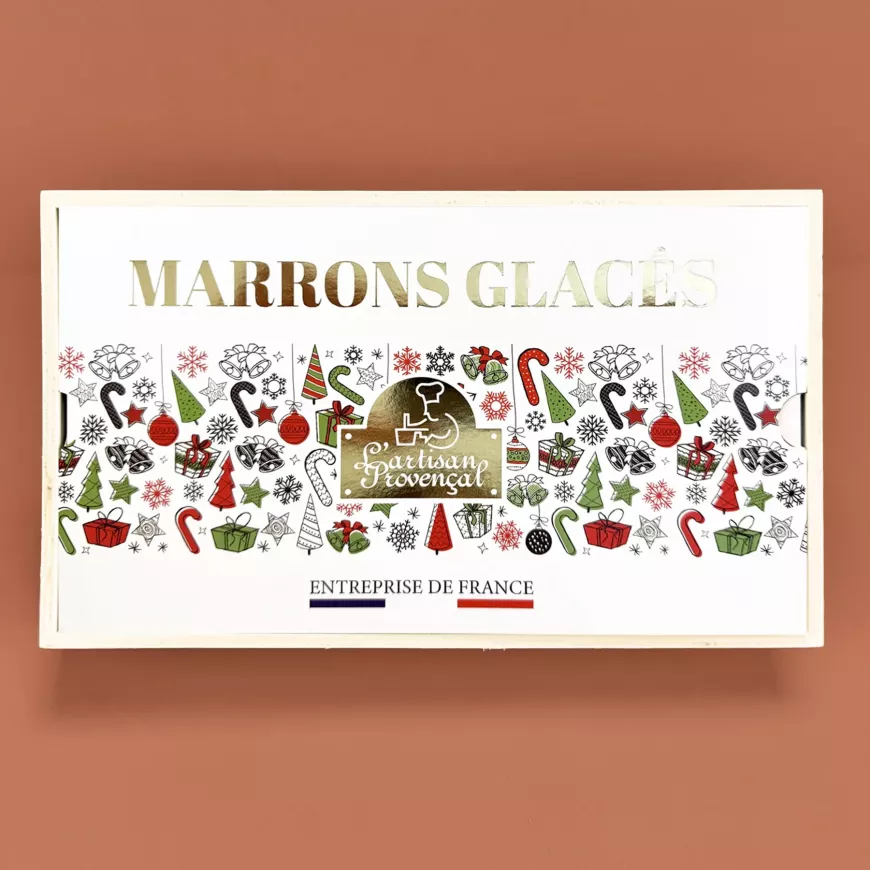 Marrons glacés entiers sous or 12 pièces TURIN 240gr coffret bois