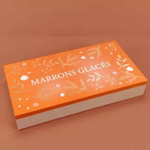 assortiment de marrons dans un coffret en bois