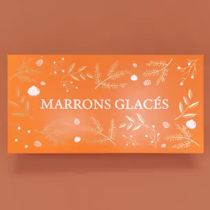 Coffret en bois avec 8 marrons de Noël provençaux