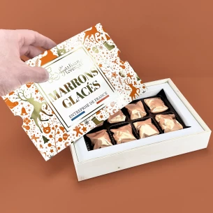 Coffret cartonné collection cadeau de 16 marrons glacés sous-vide