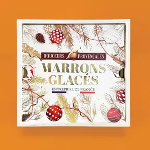 Assortiment de délices provençaux dans un coffret en bois avec plateau, idéal pour les fêtes de fin d'année