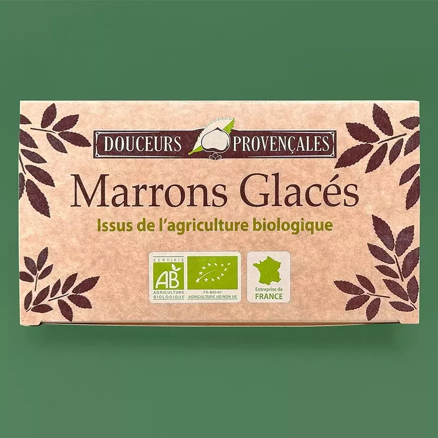 Ballotin kraft Bio avec 8 marrons glacés