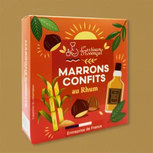 Coffret de 4 marrons au rhum