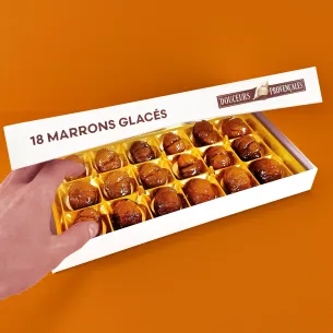 Coffret cartonné douceurs provençale 18 marrons